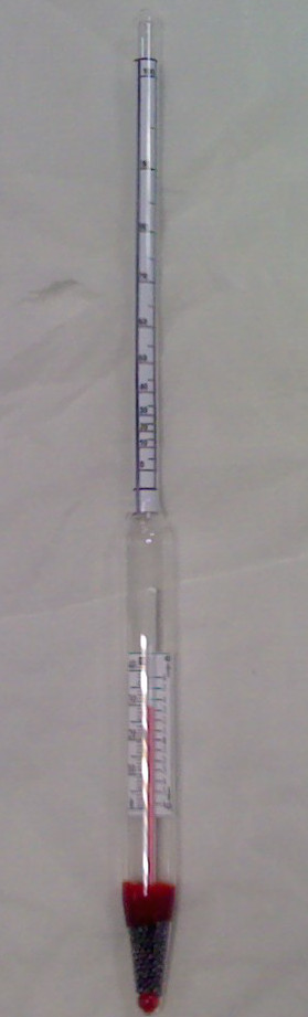 Alcohol meter 0-100 % vol. + thermometer - BG